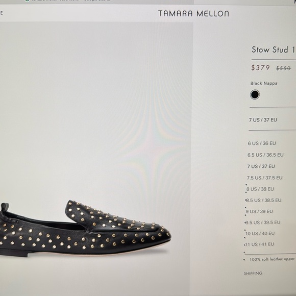 🆕TAMARA MELLON Stow Stud 10 Nappa Loafer Ballet Flat - Picture 6 of 16